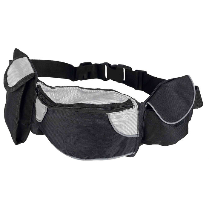 Cinturón Bolsa Nylon extra, 62-125 cm, Negro-Gris