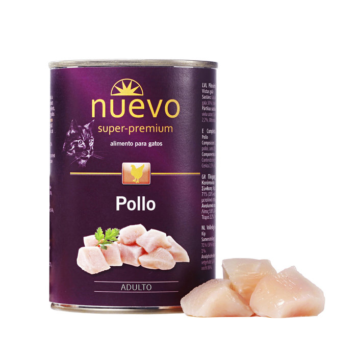 Lata Gato ADULTO: Pollo, NUEVO, 400 g