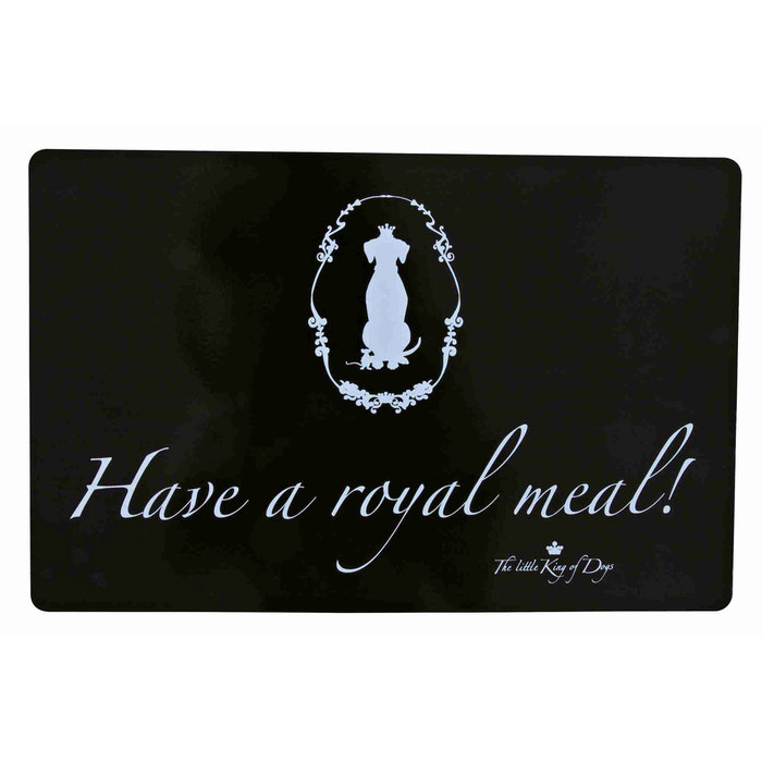 King of Dogs place mat, 44 × 28 cm, black, Have a royal meal!