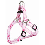 Modern Art One Touch harness Rose Heart, XXS–XS: 25–35 cm/10 mm, pink
