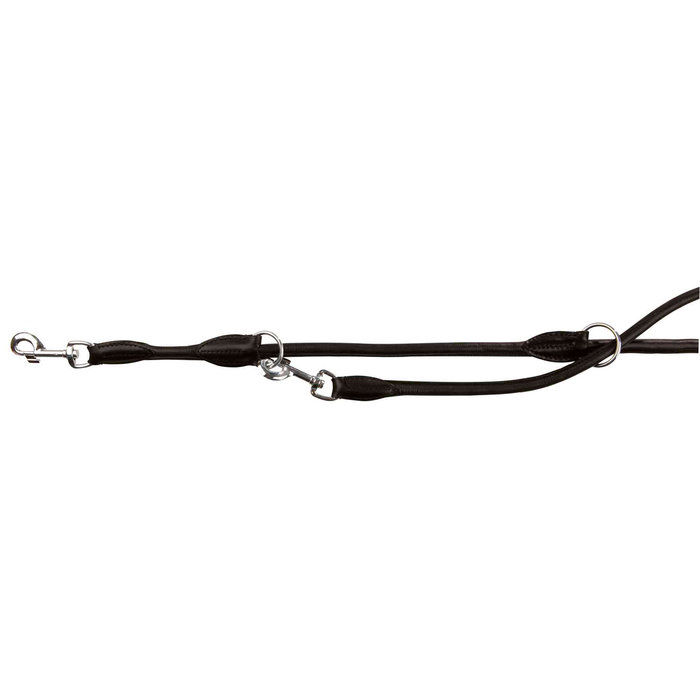 Active adjustable leash, round-sewn, S–M: 2.00 m/ø 8 mm, black