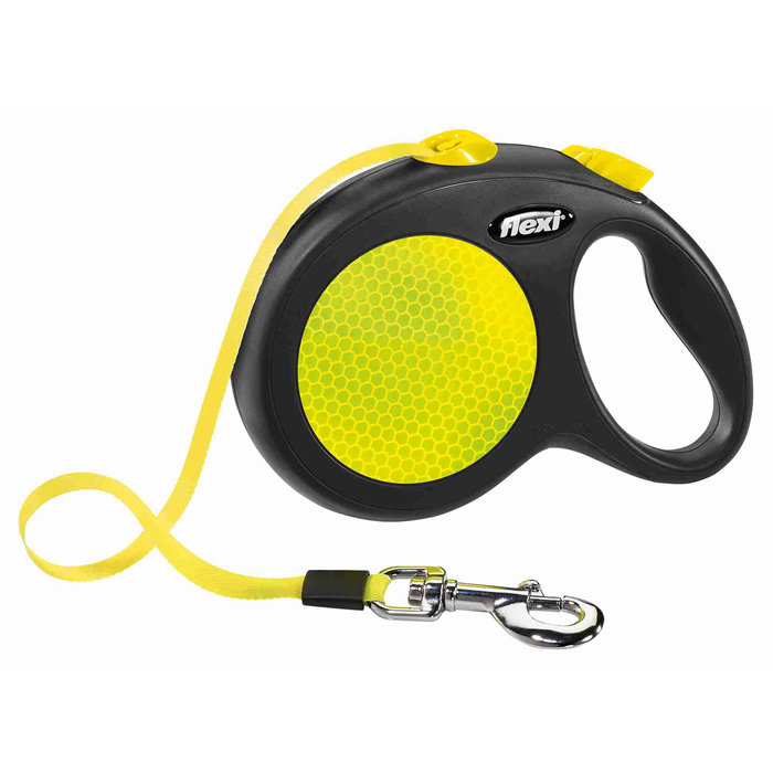 flexi New NEON, tape leash, XS: 3 m, black/neon yellow