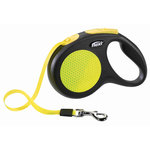 flexi New NEON, tape leash, XS: 3 m, black/neon yellow