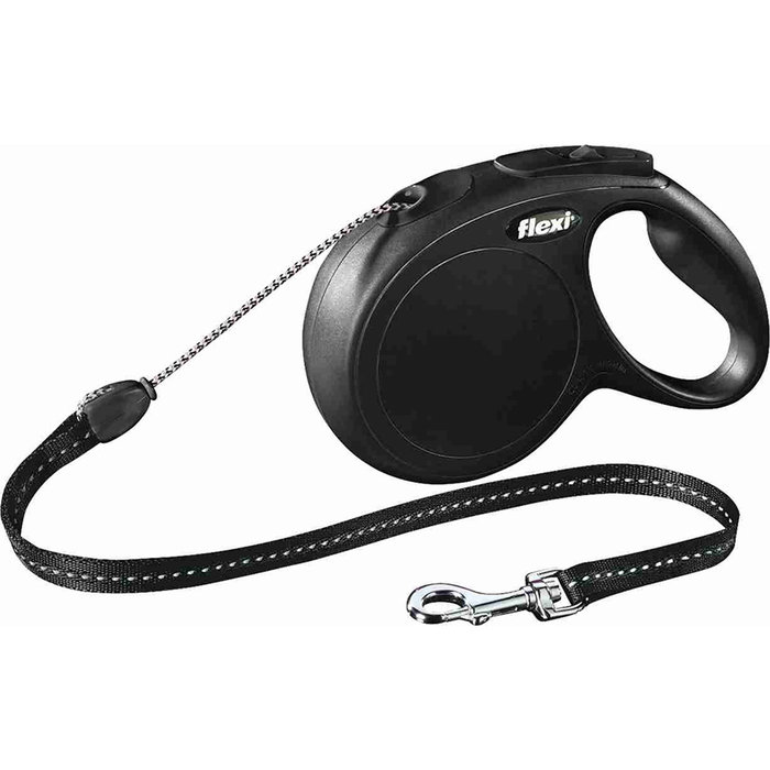 flexi New CLASSIC, cord leash, XS: 3 m, black