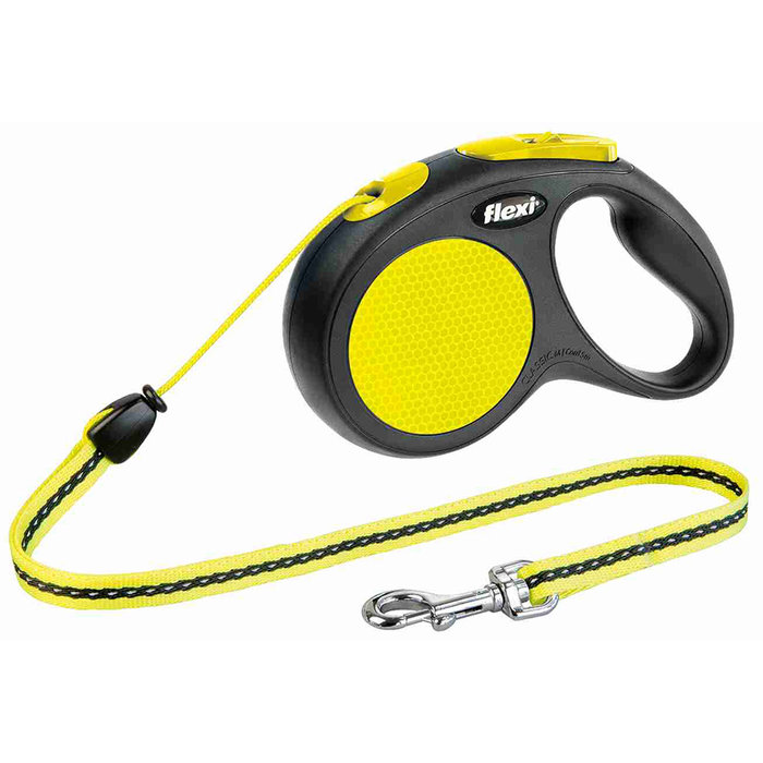 flexi New NEON, cord leash, XS: 3 m, black/neon yellow