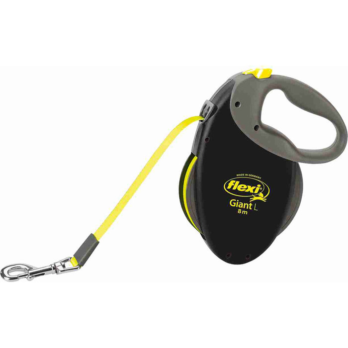 flexi NEON GIANT, tape leash, M: 8 m, black/neon yellow