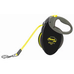 flexi NEON GIANT, M, 8 m, hasta 25 kg, Negro/Neón