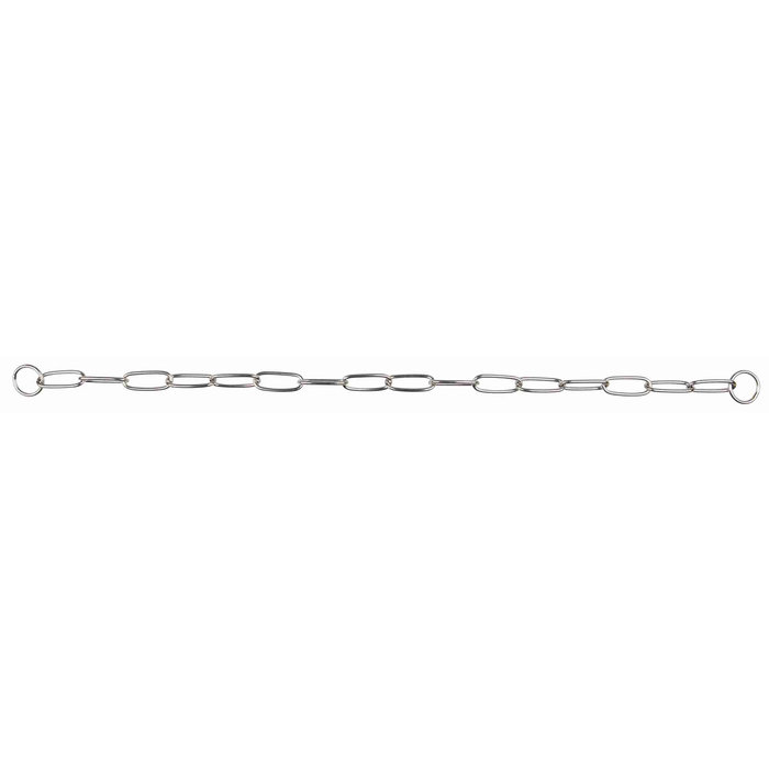 Long link choke chain, stainless steel, 50 cm/3.0 mm