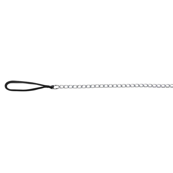 Chain leash with nylon hand loop, 1.10 m/2.0 mm, black