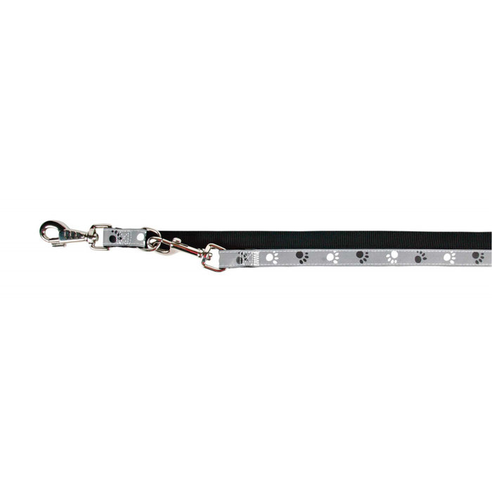 Silver Reflect adjustable leash, XS–S: 2.00 m/15 mm, black/silver grey
