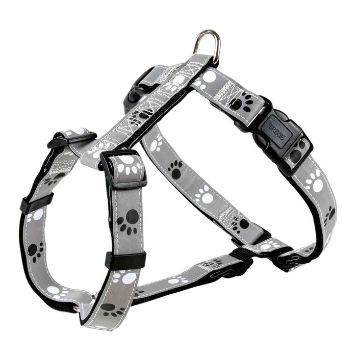 Silver Reflect H-harness, XS–S: 30–40 cm/15 mm, black/silver grey