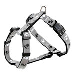 Arnés Silver Reflect, S-M, 40-65 cm/20 mm, Gris-Negro