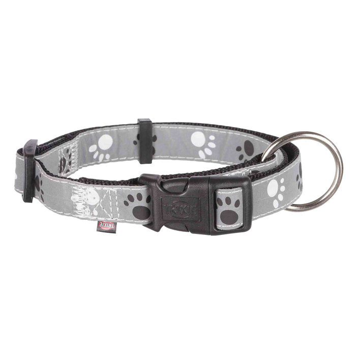Silver Reflect collar, XS–S: 22–35 cm/15 mm, black/silver grey