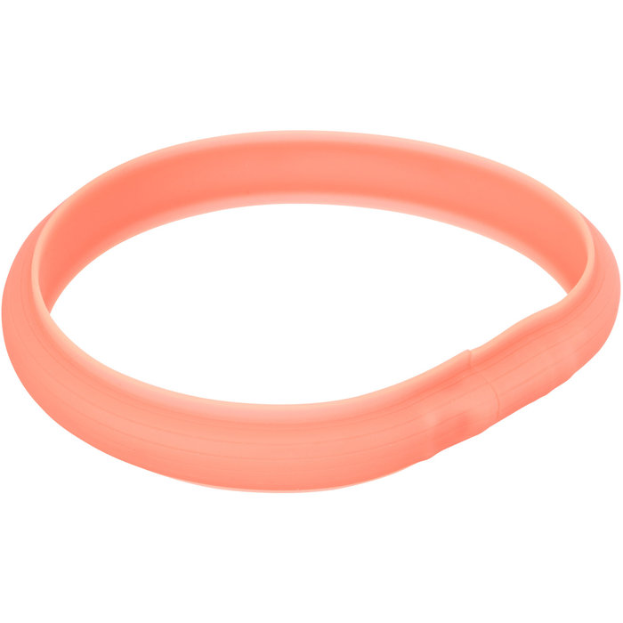 Flash light band USB, silicone, L–XL: 70 cm/30 mm, coral