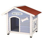 natura dog kennel with saddle roof, M–L: 107 × 93 × 90 cm, light blue/white