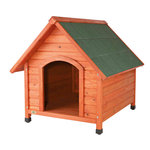 natura dog kennel with saddle roof, S–M: 71 × 77 × 76 cm, nature