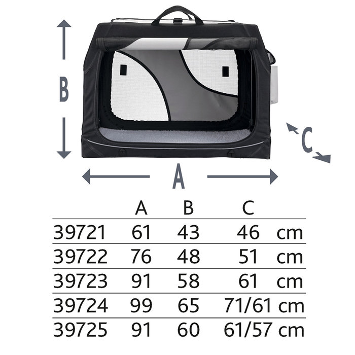 Jaula Nylon Plegable Coche, Vario, L, 99 x 65 x 71/61 cm