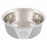 Stainless steel bowl with silicone, 0.4 l/ø 14 cm, white/grey