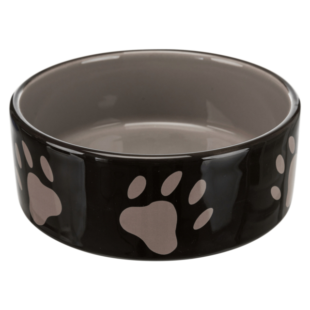 Comedero Cerámica Huellas, 0.8 l, ø16 cm, Marrón-Crema