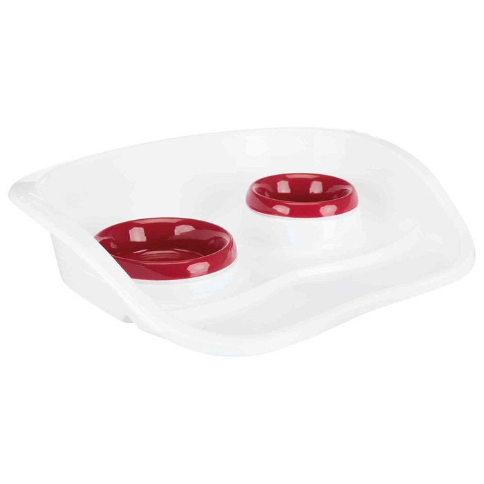 Bowl set, plastic, 0,25 l/ø 9 cm & 0,3 l/ø 11 cm/46 × 11 × 30 cm, white/bowls: v