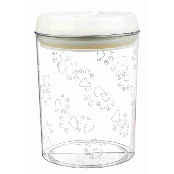 Food and snack jar, plastic, 1.5 l/ø 12 cm, transparent/white
