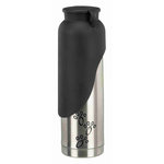 Thermo bottle with bowl, stainless steel/plastic, 500 ml, silver/black