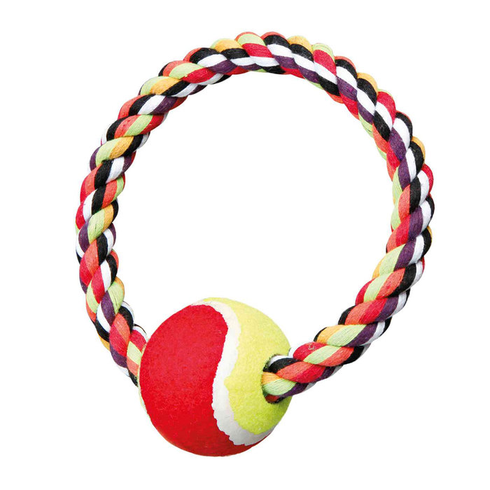 Rope ring with tennis ball, ø 6 cm/ø 8 cm