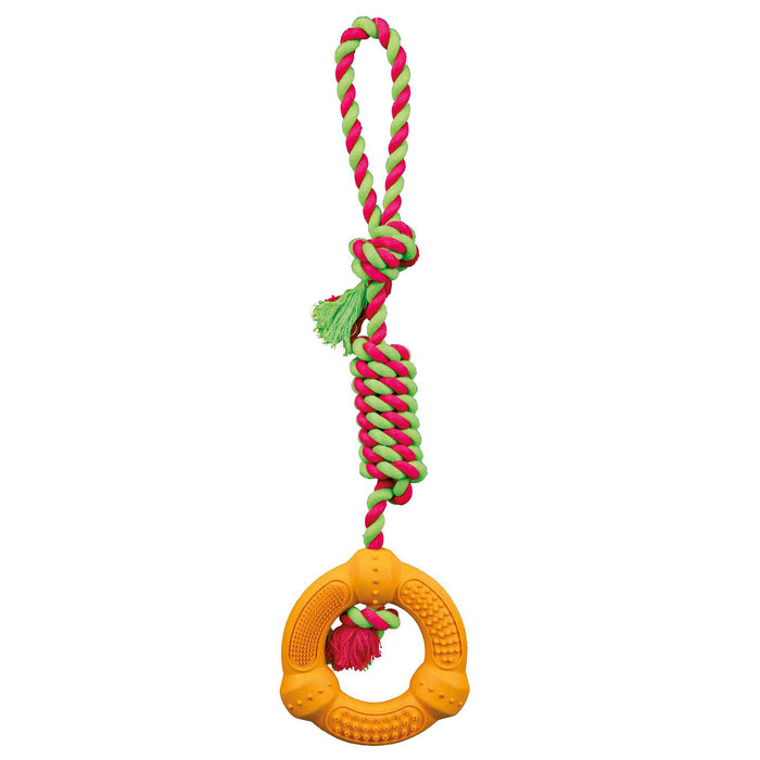 Ring on a rope, natural rubber, ø 12 × 41 cm