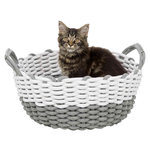 Nabou basket, woven, ø 45 cm, grey/white