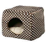 Mina cuddly cave/bed, 40 × 32 × 40 cm, brown/beige