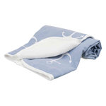 Anchor blanket, 100 × 70 cm, blue/white