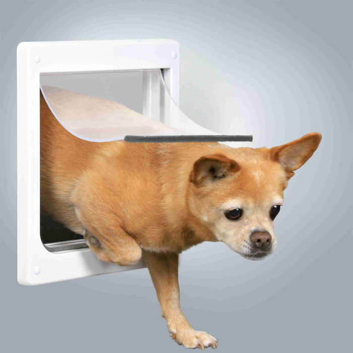 2-Way dog flap, XS–S: 25 × 29 cm, white