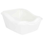 Cleany Cat cat litter tray, with rim, 45 × 29 × 54 cm, white