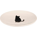 Ceramic bowl, cat, 18 × 15 cm, white