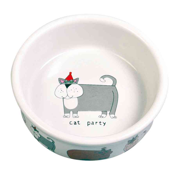 4 ceramic cat bowls, 0.2 l/ø 12 cm, white