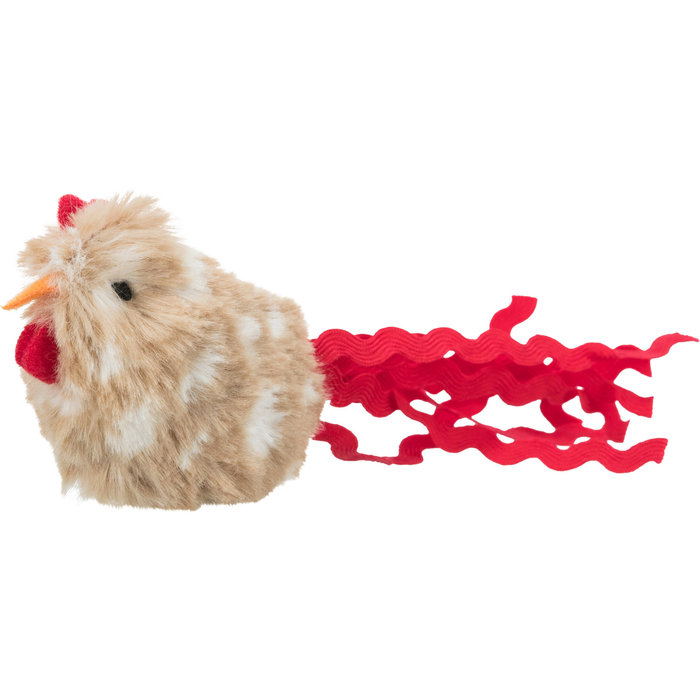 Rooster with feathers, plush, 8 cm
