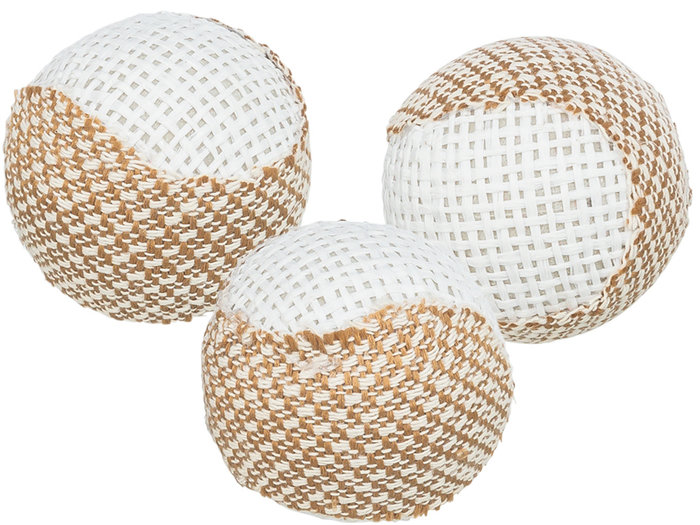 Rattle balls with jute, plastic, ø 5 cm