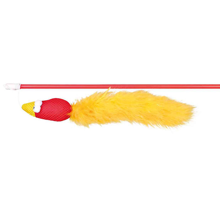 Playing rod with bird and feathers, 50 cm