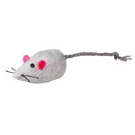 Plush mice with bell, 5 cm, 2 pcs., white/grey