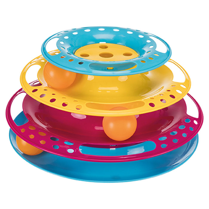 Cat circle tower Catch the Balls, plastic, ø 25 × 13 cm