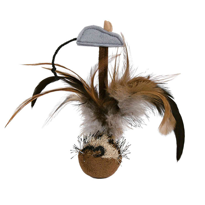 Bobo shuttlecock with mouse, plush, 15 cm