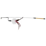 Playing rod with feather, metal, 50 cm