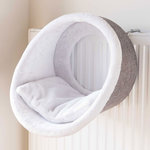 Radiator cuddly cave, ø 38 × 34 cm, white/grey