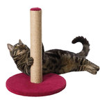 Scratching post on plate, 42 cm, wine red