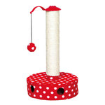 Scratching post, fleece, 45 cm, red/white