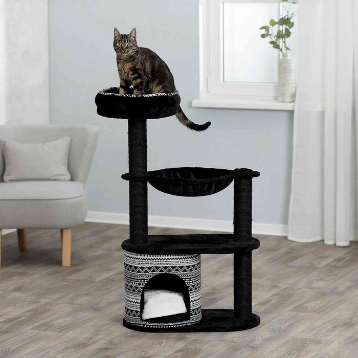 Poste Rascador Giada, 112 cm, Negro-Blanco