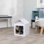 Scratching house, 48 cm, white