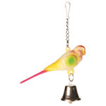 Budgie with chain and bell, 9 cm