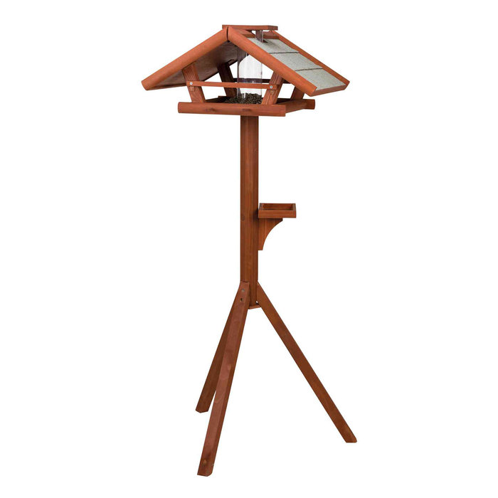 natura bird feeder with stand, 53 × 28 × 53 cm/1.40 m, brown
