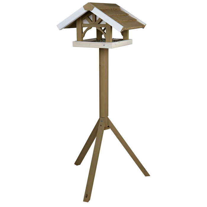 natura bird feeder with stand, 45 × 28 × 44 cm/1.25 m, grey/white